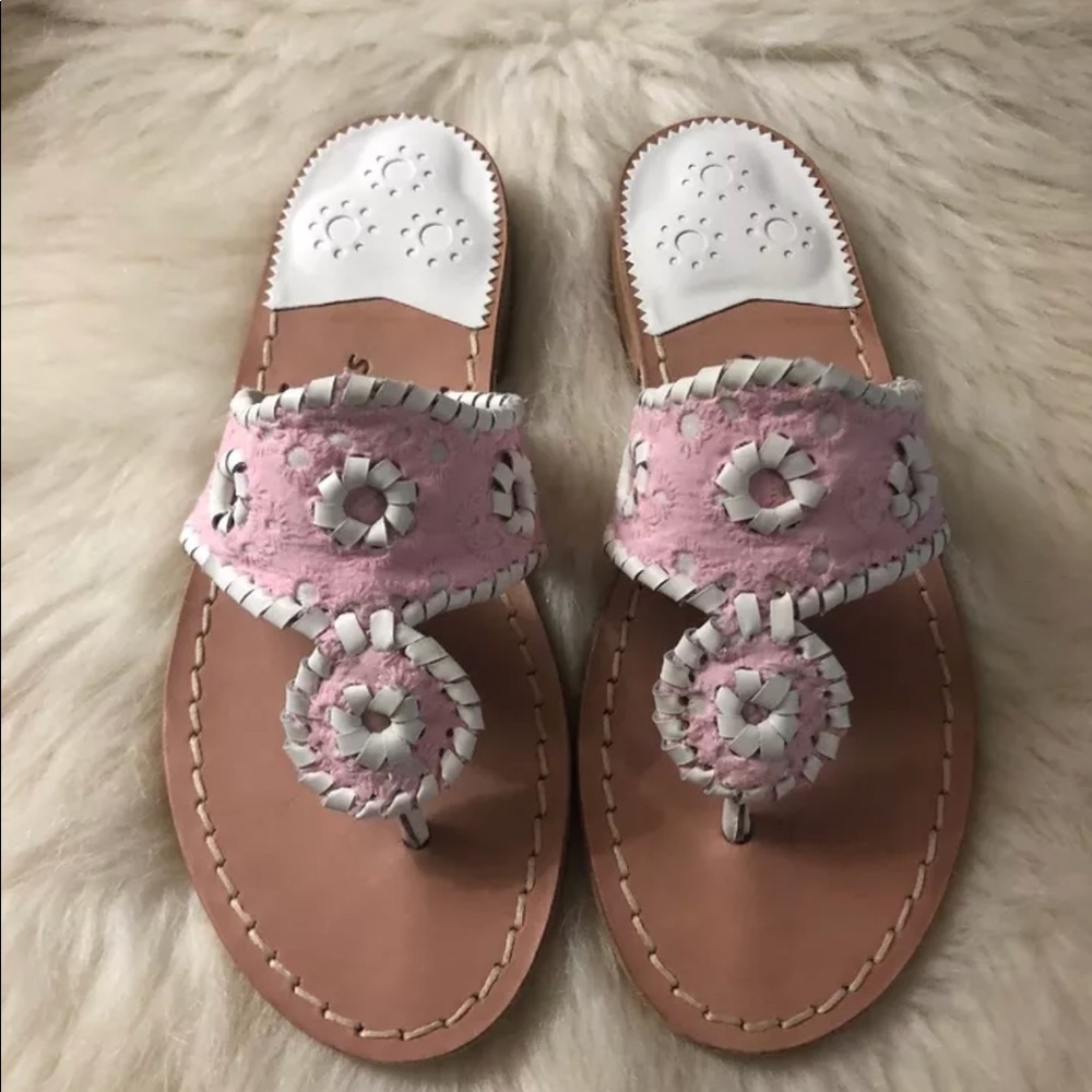 NEW! Jack Rogers Size 5 White And Pink